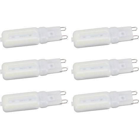 Packung mit 6 dimmbaren G9 7W 32LED 2835 Glühbirnen, neutralweiß 220V, für Kronleuchter, Deckenleuchten, Wandleuchten und Tischlampen (milchweißer Schirm). (1/5)