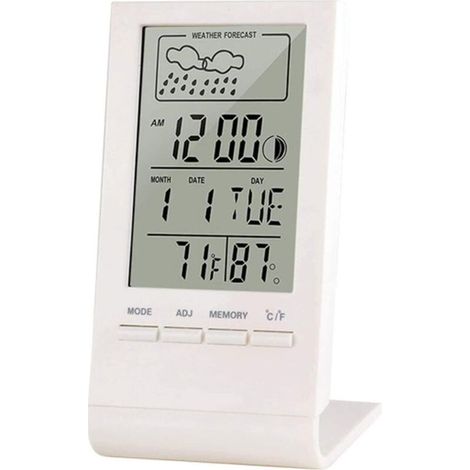 Thermomètre numérique sans fil intérieur et extérieur, hygromètre intérieur/extérieur (blanc) (1/4)