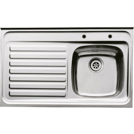 N.S.S - Single Bowl Sit On Sink 1000mm x 600mm LHD - Stainless Steel