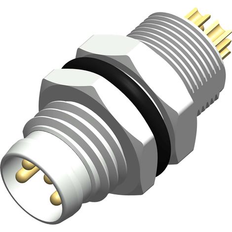 Connecteur cylindrique 4 contacts, Montage panneau ( Prix pour 1 )