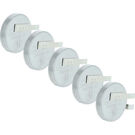 vhbw 5x Li-Ion Knopfzellen-Akku Ersatz für Maxell CR2050HR 350mAh 3V kompatibel mit Modellbau-Akkus, Solar-Leuchten uvm.