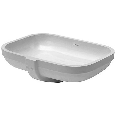 Lavabo à encastrer DURAVIT HAPPY D.avec trop plein sans trou de robinetterie B 480x345mm sans trou de robinetterie blanc