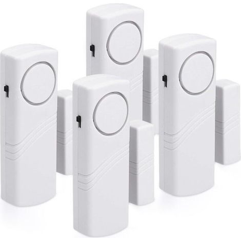 Alarme Porte/Fenêtre Sans Fil – Lot de 4 – Détection Magnétique, Sécurité Anti-Intrusion pour Maison, Sirène 100 dB (1/5)