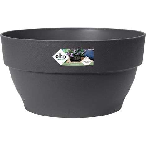 Elho Vibia Campana Coupe 27 - Noir - Ø 27 x H 14 cm - extérieur - 100% recyclé (1/3)
