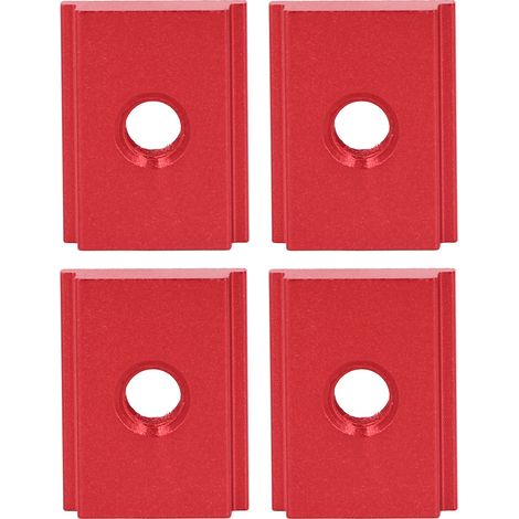 4 Stück Gleitnutmuttern Typ T, Serie 30, M8, Aluminiumlegierung, Holzbearbeitungs-Linearbewegungsteile, rot (1/5)