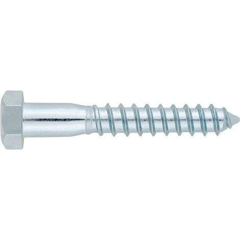 CHAVESBAO tornillo tirafondo zincado 571 5x30 , Tornillo tirafondo zincado DIN 571 5 × 30 mm (200 unidades), un tornillo de alta resistencia diseñado para realizar fijaciones segur
