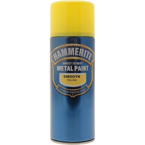 Hammerite Direct to Rust Smooth Finish Aerosol Spray Paint - Yellow, 400ml