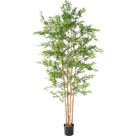 Plante artificielle haute gamme Spécial extérieur en Bambou artificiel, couleur verte - Dim : 240 x 110 cm (1/2)