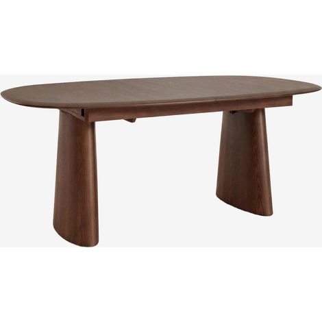 SKLUM Ovaler ausziehbarer Esstisch aus MDF und Eschenfurnier Nuveta              Braun Dark                     