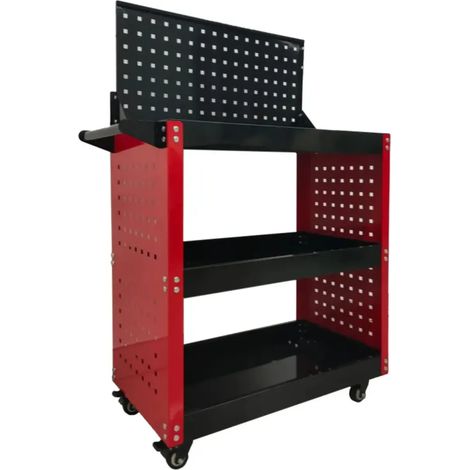 Carrello Portautensili Preforato 3 Ripiani con Pannello Portata 100 kg (1/4)
