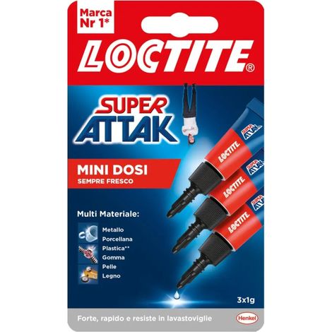 Super attack "Liquid" colla liquida facile da applicare 1 gr set da 3