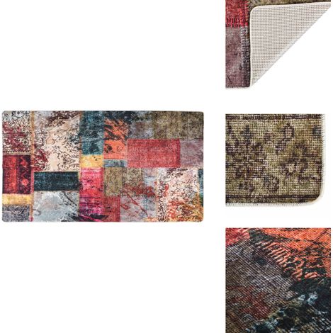 Vidaxl – Tapis lavable antidérapant patchwork 190x300 cm multicolore – Velours doux – Support PVC antidérapant – Lavable en machine à 30°C (1/5)
