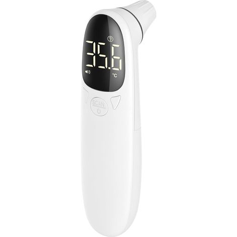 Thermomètre Frontal et Auriculaire, Thermomètre Auriculaire, Médical sans Contact, Mesure Rapide en 1 Seconde, Alerte Fièvre, Écran LED et Fonction de Mémorisation (1/5)