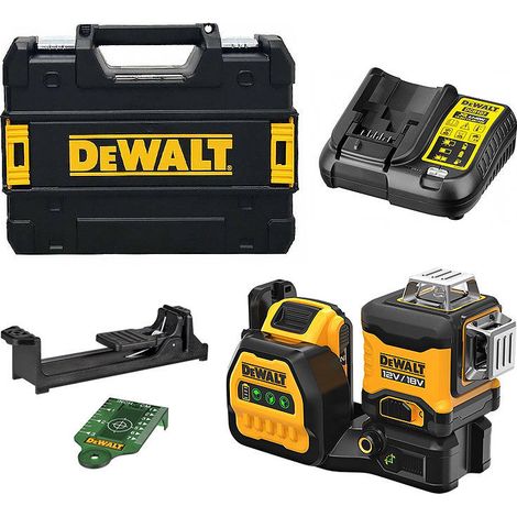 DEWALT DCE089D1G18-QW - Nivel Láser multilíneas verde 3 x 360°, Incluye cargador y batería 18V 2Ah