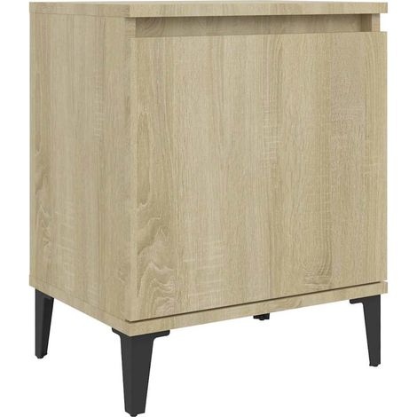 vidaXL Mesita de noche y patas de metal roble Sonoma 40x30x50 cm (1/2)