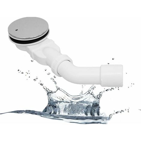 Extra flacher Duschablauf 90 mm - Ablauflochset für Duschwanne, Duschsiphon mit Anti-Geruchssystem, Haarsieb, flexibler Schlauch (1/5)