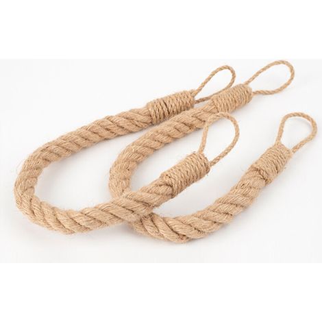 Embrasse De Rideaux - Corde De Jute Naturelle - 50 Cm - Pour Rideaux Intérieurs Et Extérieurs - Lot De 2