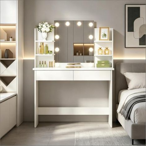 Longue durée de vie vanité bureau, dressing table avec miroir LED (seulement avec table de maquillage)