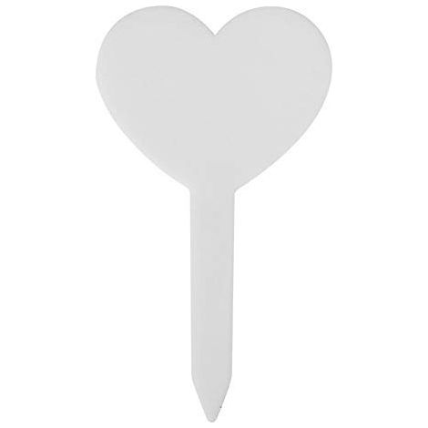Confezione da 100 etichette a forma di cuore – PVC – resistenti all'acqua – giardinaggio – bianche