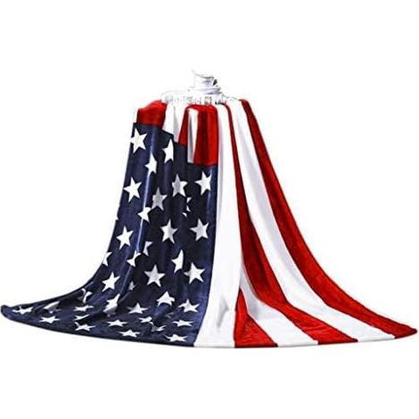 Fleecedecke mit amerikanischer Flagge, geeignet für Sofa, Sessel, Hütte, warmes Bett (amerikanische Flagge) (1/5)