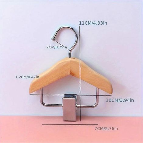 Mini cintres avec pinces en acier inoxydable, organisateur gain de place pour vêtements et accessoires pour animaux, idéal pour les petits articles (1/5)