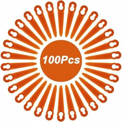CHOYCLIT 100er-Pack kompatible Klingen für Stihl PolyCut 2, PolyCut 3, FSA 45, FSA 57 und FSE 52 Akku-Rasentrimmer, Kunststoffklingen für Stihl H166 (1/5)