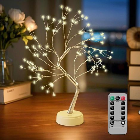 Arbre Lumineux LED, 108 LEDs Arbre Lumineux en Bouleau, 8 Modes avec Télécommande USB/Alimenté par Batterie, Réglable Branches Arbres Brillant Interieur pour Salon, Fête, Noël, Mariage - Argent (1/5)
