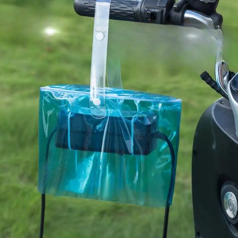 Housse étanche et anti-poussière pour chargeur de vélo électrique, sans installation, contre la pluie, Composition : 23,4 × 17,5 × 13 cm, Couleur : bleu (1/5)