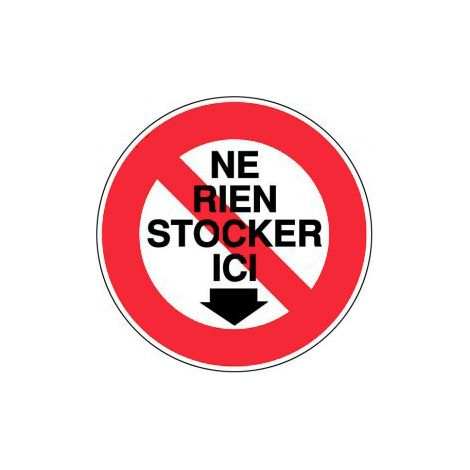 Disque Interdiction Stockage Signalisation Claire Et Durable D'interdiction - Novap