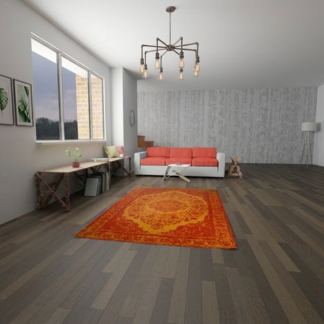 Tapis vintage Maddox - Tapis vintage - 290x200cm, Rectangular - 100% Laine vierge - Tufté main - Orange