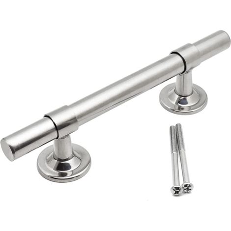 Poignée de porte en acier inoxydable, serrure double face, bouton de sécurité, barre de traction commerciale, pour la maison, le bureau ou un magasin, 2 cm de large x 22 cm de long (1/2)