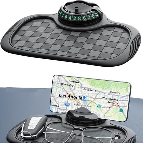 3 in 1 Anti Rutsch Automatte Anti Rutsch Automatte mit Handyhalterung 360° drehbar und verstellbar Anti Rutsch Matte fürs Auto Armaturenbrett Ant (1/5)