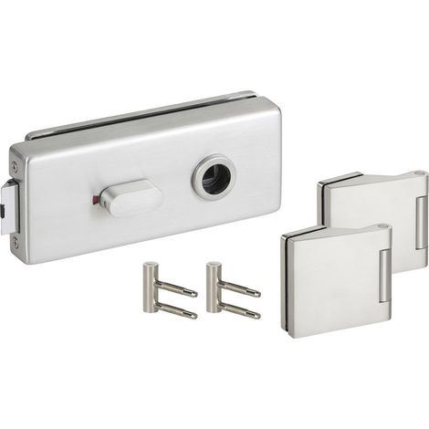 HERMAT Ganzglastürschloss-Set GENOVA 6086U/6325/HZ, Edelstahl