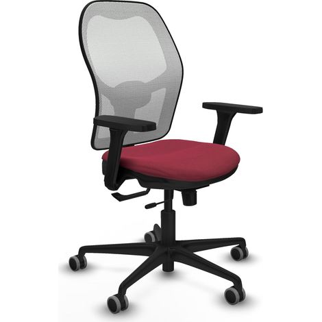 Silla de oficina piqueras y crespo Jorquera granate malla blanca (1/2)