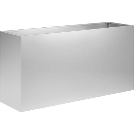 Vaso da giardino Argento 100 x 30 x 40 cm Acciaio zincato vidaXL (1/5)