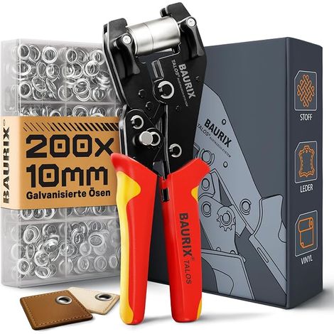 Pince à Œillets Ø 10 mm – Set 200 Œillets, Auto-Perforante (1/5)