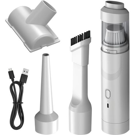 Kabelloser Staubsauger, 19.000 Pa mit USB-C-Schnellladefunktion, tragbar, leicht und multifunktional, mit 2 Geschwindigkeitsstufen, ideal für Auto, Büro und Tastaturen. (1/4)