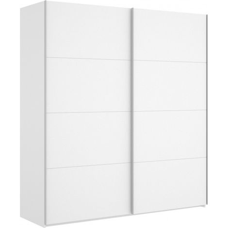 Abitare – Armoire 180x204 cm avec 2 portes coulissantes – Panneaux de particules laminés en mélamine – Blanc brillant pour rangement élégant - 180x204h