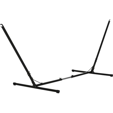 Outsunny Hängemattengestell für Hängematte Hängemattenständer größenverstellbar (313–388) x 109 x 116 cm bis 120 kg Garten Strand Metall