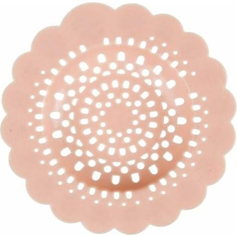 Filtre en silicone adhérent en forme de fleur pour évier, douche et lavabo, PVC, rose, 12.3 x 12.3 x 0.2 cm (1/5)