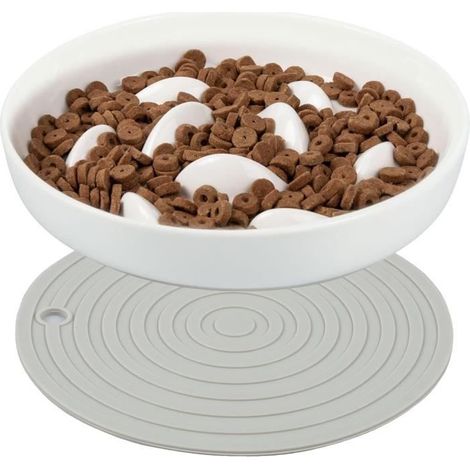 Gamelle Anti Glouton Chat en Ceramique Gamelle Anti Glouton Chat Blanc ou Vert avec Surélevée Gamelle Anti Glouton (1/4)