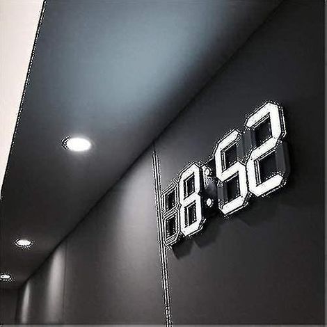 Horloge Murale LED 3D Dhrs, Réveil Numérique Moderne pour Maison, Cuisine, Bureau, Table de Chevet, Mur (1/5)
