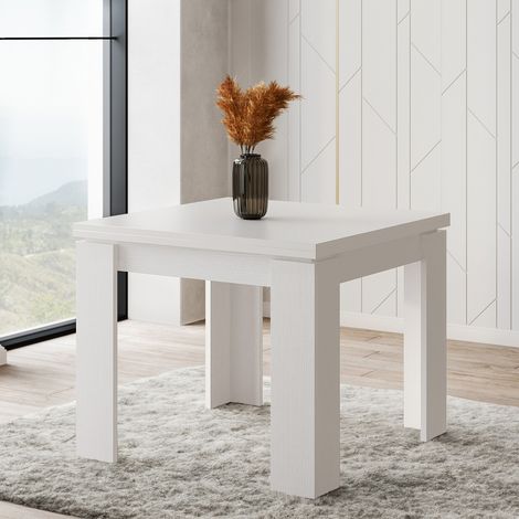 TAVOLO A LIBRO MOD. ULRICH CM 90X90 RUSTICA WHITE (1/5)