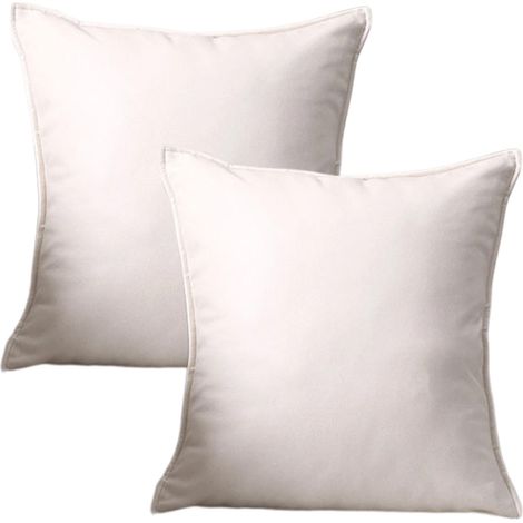 Taie D Oreiller - Coton Et Lin - 60 X 60 Cm - Fermeture Eclair Cachee - Pour Canape Salon Chambre Voiture - Lot De 2 (1/5)