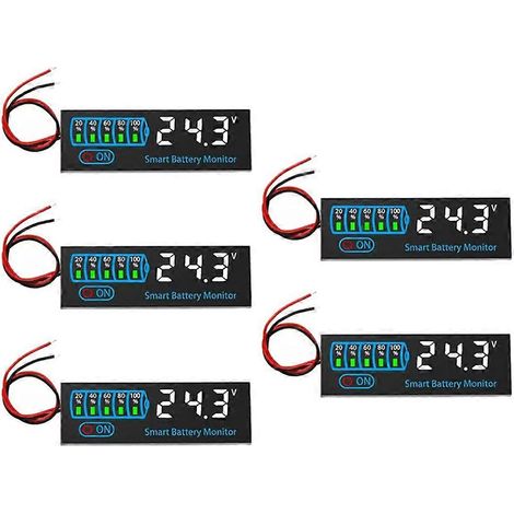 5 Einheiten – Ladeanzeige für 7–40-V-Li-Ionen-/Säure-/Lithium-Akkus – Digitale LED-Anzeige – Voltmeter/Kapazitätssensor A (1/5)