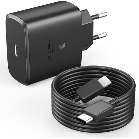 Chargeur USB C 45W Rapide pour Samsung Galaxy S25/S24 Ultra/S24+/S24/S23 Ultra/S23/S22/S21/S20, Note, A54/A25/A15, Z Fold 6/Z Flip 6/Tab S9 (câble de Charge Rapide de 2 m) (1/5)