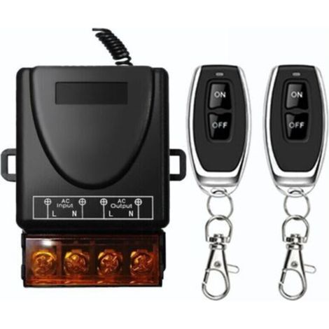 ON-OFF Interrupteur de télécommande Haute Puissance sans Fil 433Mhz, RF AC 220V/240V/110V 30A pour lumière, Pompe à Eau, appareils ménagers, Irrigation agricole,Normalement ouvert (1/5)