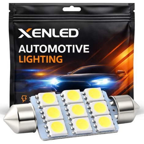 1 x AMPOULE 9 LED Navette C10W 42mm - Lampe de plafonnier 12V - Blanc (1/5)