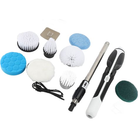 Brosse rotative électrique 2 vitesses IPX7 étanche – Sans fil 8 têtes télécommande salle bain cuisine, nettoyage (1/3)