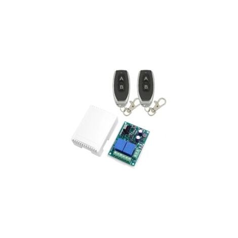Interruttore di controllo remoto wireless a 2 canali da 220 V CA, modulo relè ricevitore RF da 433 MHz con trasmettitore on/off per porta del garage, luce, uso domestico